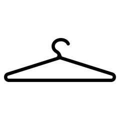 Black clothes hanger icon fashion, laundry, retail, and home organization
