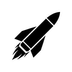 Geometric Rocket Symbol with Strong Visual Presence.