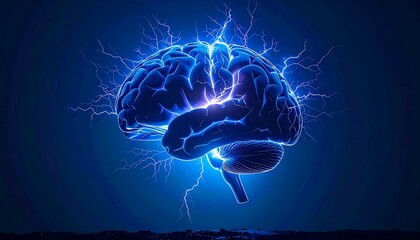 Brain electrical activity flash symbolizing epilepsy, neurological disorder, and mental health.