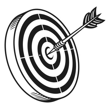 Target with Arrow Success Icon Vector Design