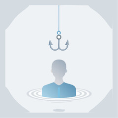 Recruitment strategy shows person being fished with hook and line