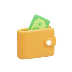 3d icon of wallet with money icon isolated on transparent background for finance concept © SnapVerse Studio