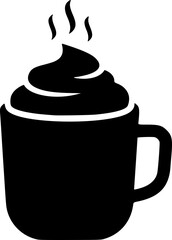 Latte Cup Icon with Whipped Cream Topping