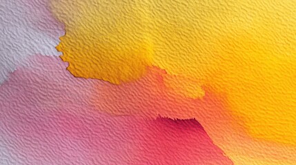 Naklejka premium Vibrant and Colorful Abstract Watercolor Background with Soft Blending of Yellow, Pink, and Orange Hues for Artistic and Creative Use
