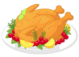 turkey with vegetables，Celebrating Thanksgiving, turkey，PNG