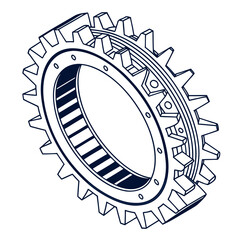 Illustration of a gear this technical drawing showcases the intricate design and functionality of mechanical components