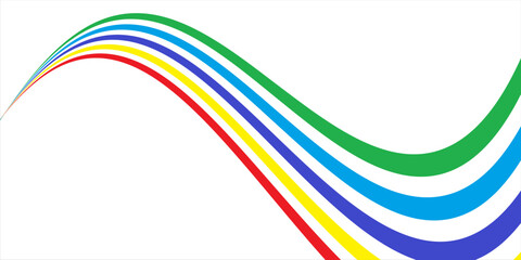 Lines with Color Gradient. Abstract Vector 3D Shapes. Wave Design Elements for Backgrounds, Patterns, Posters and Banners. Wavy Rainbow Ribbons. Spiral Geometric Graphics