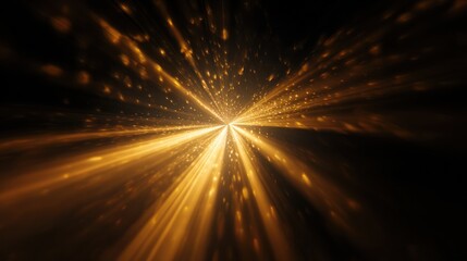 Obraz premium A captivating burst of golden light radiating against a dark backdrop, evoking a sense of energy and movement.