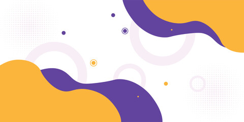 abstract banner background with fluid shapes in purple and orange color. vector illustration