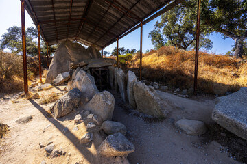 Anta Grande do Zambujeiro megalithic monument Evora Portugal