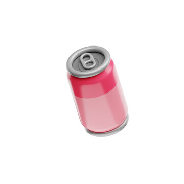 3D Pink Soda Can Render