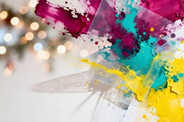 abstraktes Kunstwerk mit dynamischen Farbspritzern - Designer-Konzept