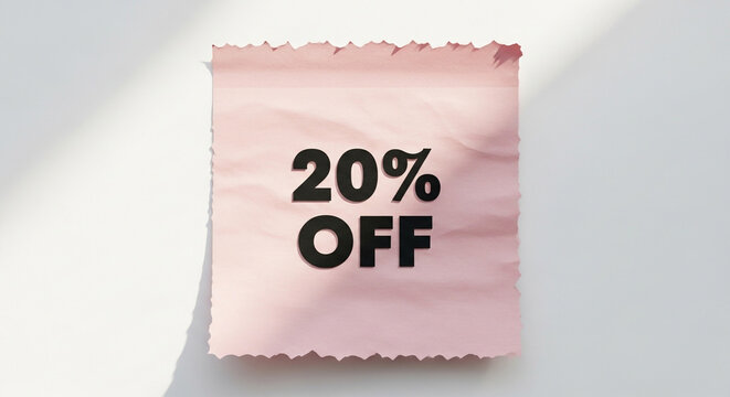Announce amazing sales with a vibrant 20% OFF announcement sticker, perfect for promotions and marketing campaigns.