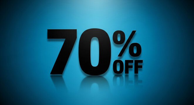 Grab amazing deals with this bold 70% off graphic, perfect for creating urgency and driving sales for your next promotion