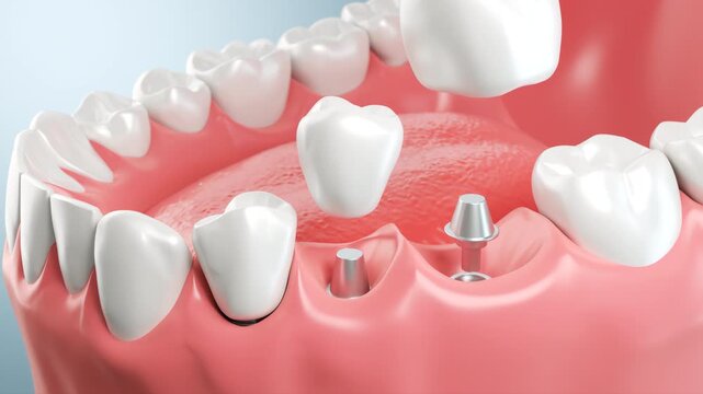 3D animation of Dental surgery, dental implants