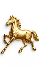 Golden Stallion: Elegant Metallic Sculpture
