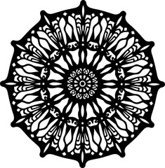 Intricate Black Geometric Mandala Pattern