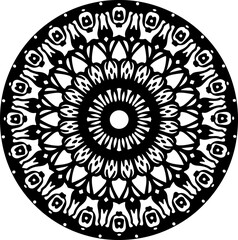 Intricate Black Geometric Mandala Pattern
