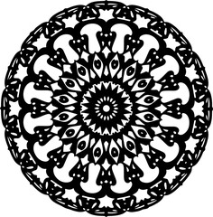Intricate Black Geometric Mandala Pattern