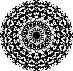 Intricate Black Geometric Mandala Pattern