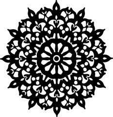 Intricate Black Geometric Mandala Pattern