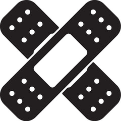 Crossed Band- Aid Icon on White Background band-aid bandage on transparent background