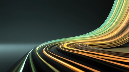 Abstract flowing lines in vibrant colors with a smooth gradient effect creating a modern artistic background for design and technology projects