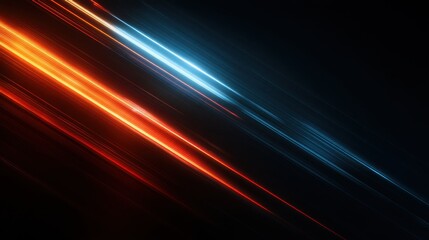 Fototapeta premium Abstract Dynamic Light Streaks Background in Blue and Orange for Modern Design, Digital Art, and Technology Themes