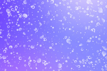 Dreamy magical-like abstract blue background with bubble and glitter particle.
