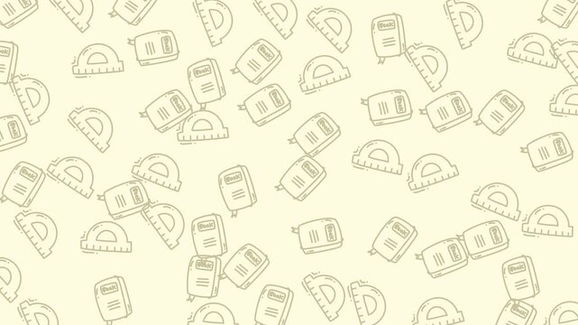 Schools cartoon doodle pattern with fun minimalist lines, ideal for stationery, fabric, or digital wallpapers.
