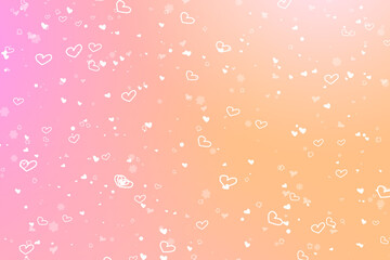 Dreamy magical-like abstract blue background with bubble heart flower and glitter particle.