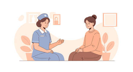 Fototapeta premium A Nurse Shares Guidance with a Patient in a Calming And Welcoming Environment