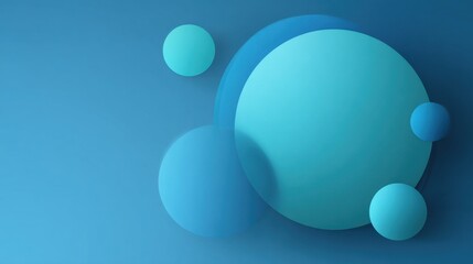 Abstract design featuring soft blue spheres and circular shapes creating a modern and calming background suitable for various creative projects and themes.