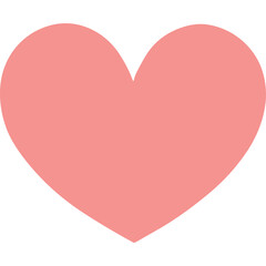 A Single Solid Pale Pink Heart Shape Symbol Representing Love Isolated on a Transparent Background