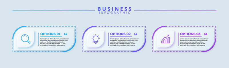 Infographic design with icons and 3 options or steps. Infographics for business concept. Can be used for presentations banner, workflow layout, process diagram, flow chart, info graph