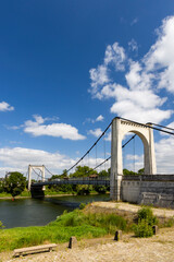 Chalonnes sur Loire suspension bridge spanning Loire river