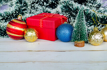 Christmas celebration decoration with customizable space for text.