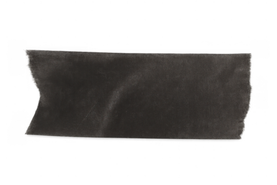 Black torn adhesive duct tape tearing adding textures and elements to graphic designs on transparent background