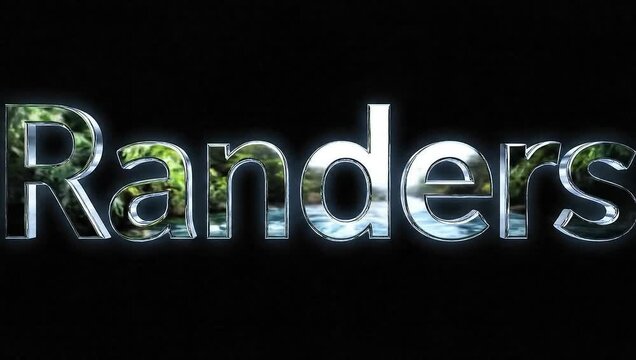Shiny Reflection on 'Randers' Text A Modern Graphic Design Element for Visual Appeal