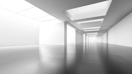 Obraz premium Modern White Corridor Interior Design.