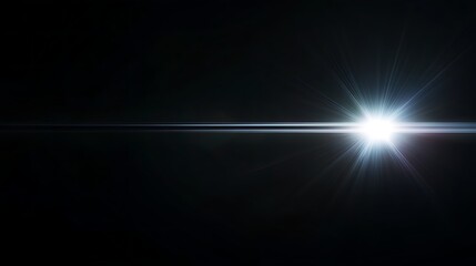 Abstract Lens Flare Glow on Reflective Black Background
