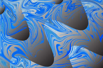 dynamic blue and gray liquid marble swirl texture with abstract flowing shapes overlay. modern grainy noise effect.