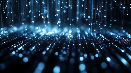 Abstract Blue Particle Stream Digital Background