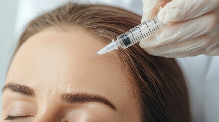 Professional cosmetic treatment showcasing a beauty procedure involving injection to enhance skin appearance and reduce wrinkles for rejuvenated look