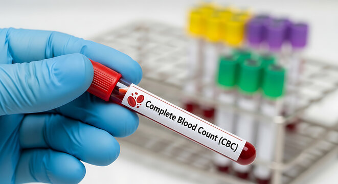 Complete Blood Count Analysis A Close-Up View of a Blood Sample for Medical Examination