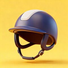 Naklejka premium Equestrian helmet on yellow background