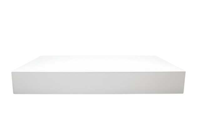 Empty white rectangular podium, top table mockup, modern pedestal and platform, concrete flooring stand stage, empty stages and podium stair 3d template for product presentation, cement shelf - Powered by Adobe