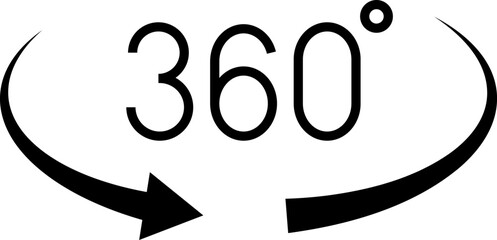 Obraz premium 360 Degrees Icon. 360 degrees vector icon set. Rotate symbol