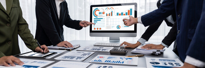 Business data dashboard provide business intelligence analytic for marketing strategy planning...