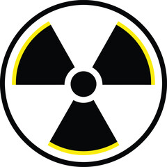 Nuclear radiation hazard symbol sign radioactive warning danger caution icon eps silhouette